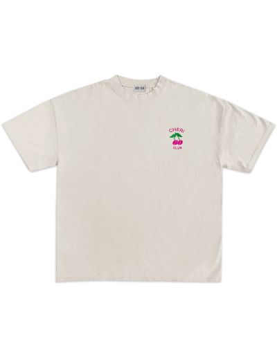 Tshirt cheri club blanc cassé