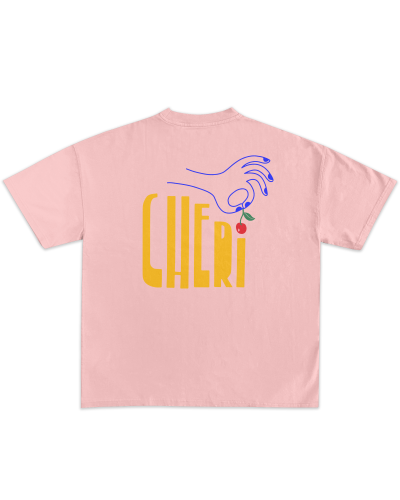 Tshirt cheri club SS24 rose brodé marque française