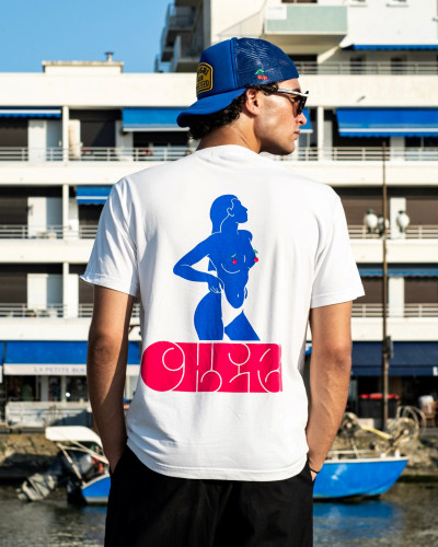 Blue Nude Woman T-shirt back print – CHERI CLUB