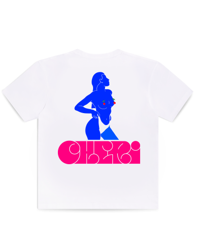 Blue Nude Woman T-shirt back print – CHERI CLUB