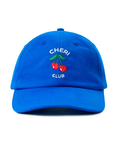 Casquette cheri club bleu indigo cerise brodée